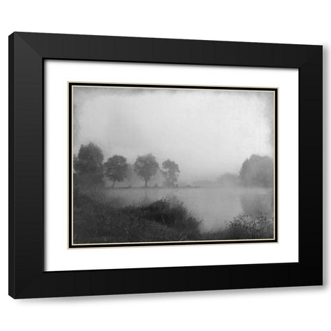 Misty Lake Day Black Modern Wood Framed Art Print with Double Matting by Allen, Kimberly