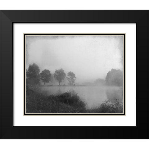 Misty Lake Day Black Modern Wood Framed Art Print with Double Matting by Allen, Kimberly