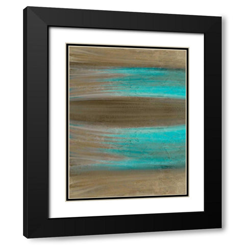 Turquoise Stream 1 Black Modern Wood Framed Art Print with Double Matting by Allen, Kimberly