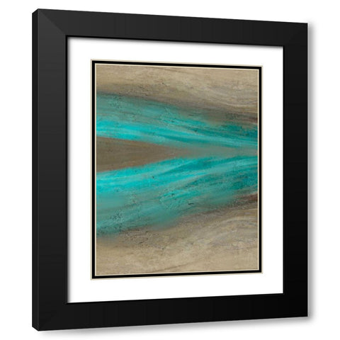 Turquoise Stream 2 Black Modern Wood Framed Art Print with Double Matting by Allen, Kimberly