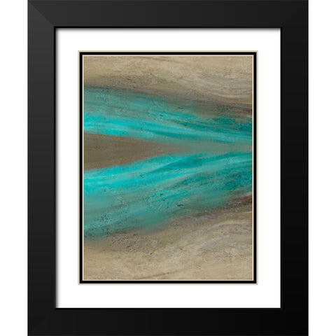 Turquoise Stream 2 Black Modern Wood Framed Art Print with Double Matting by Allen, Kimberly