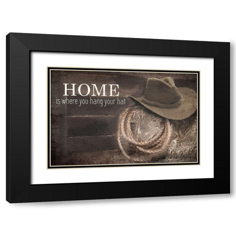 Hang Your Hat Black Modern Wood Framed Art Print with Double Matting by Kimberly, Allen