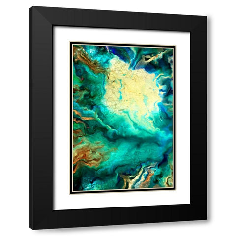Teal Day 1 Black Modern Wood Framed Art Print with Double Matting by Allen, Kimberly