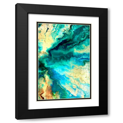 Teal Day 2 Black Modern Wood Framed Art Print with Double Matting by Allen, Kimberly