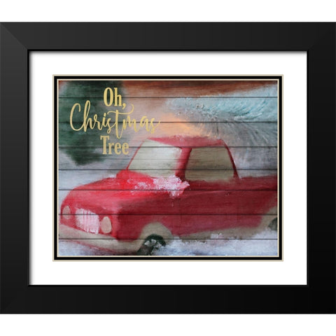 Oh Christmas Tree Black Modern Wood Framed Art Print with Double Matting by Kimberly, Allen