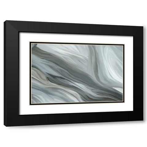 Layered Aqua Black Modern Wood Framed Art Print with Double Matting by Kimberly, Allen