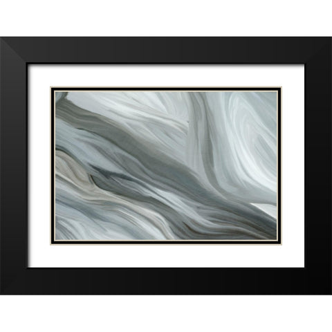 Layered Aqua Black Modern Wood Framed Art Print with Double Matting by Kimberly, Allen
