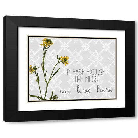 Please Excuse Wildflower Black Modern Wood Framed Art Print with Double Matting by Kimberly, Allen