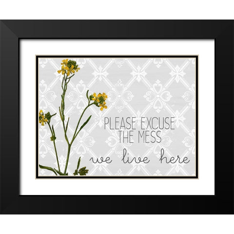 Please Excuse Wildflower Black Modern Wood Framed Art Print with Double Matting by Kimberly, Allen