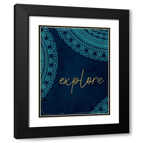 Lets Wander 4 Black Modern Wood Framed Art Print with Double Matting by Kimberly, Allen