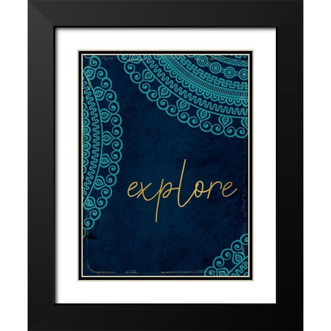 Lets Wander 4 Black Modern Wood Framed Art Print with Double Matting by Kimberly, Allen