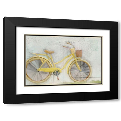 Yellow Bike Postale Black Modern Wood Framed Art Print with Double Matting by Kimberly, Allen