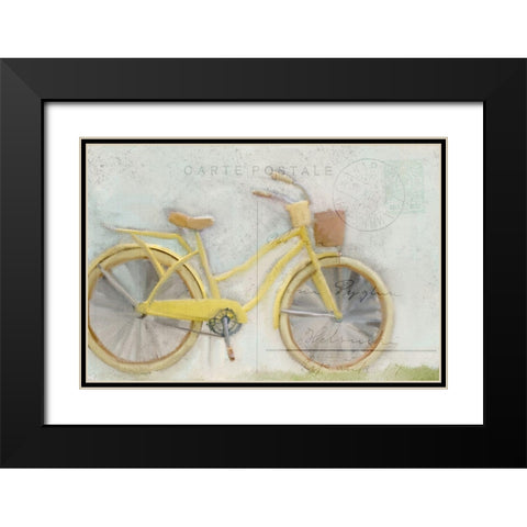 Yellow Bike Postale Black Modern Wood Framed Art Print with Double Matting by Kimberly, Allen