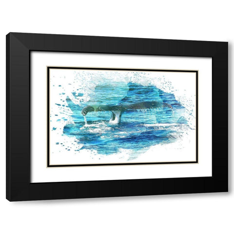 Splash 2 Black Modern Wood Framed Art Print with Double Matting by Kimberly, Allen