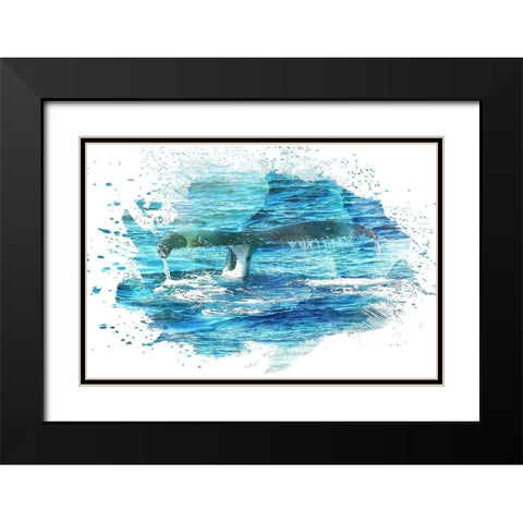 Splash 2 Black Modern Wood Framed Art Print with Double Matting by Kimberly, Allen