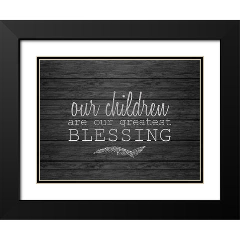 Our Children Black Modern Wood Framed Art Print with Double Matting by Kimberly, Allen