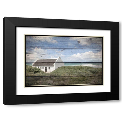 Seaside Cottage Black Modern Wood Framed Art Print with Double Matting by Kimberly, Allen