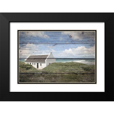 Seaside Cottage Black Modern Wood Framed Art Print with Double Matting by Kimberly, Allen