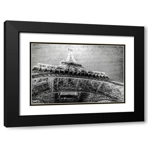 Paris Black and White Black Modern Wood Framed Art Print with Double Matting by Kimberly, Allen