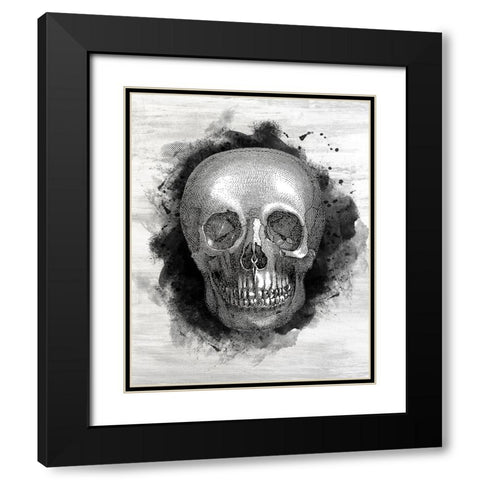Skull Black Modern Wood Framed Art Print with Double Matting by Kimberly, Allen