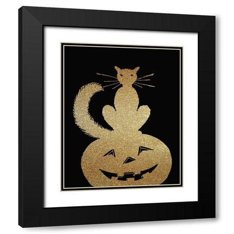 Halloween Gold 1 Black Modern Wood Framed Art Print with Double Matting by Kimberly, Allen