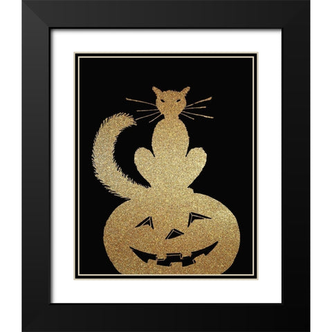 Halloween Gold 1 Black Modern Wood Framed Art Print with Double Matting by Kimberly, Allen
