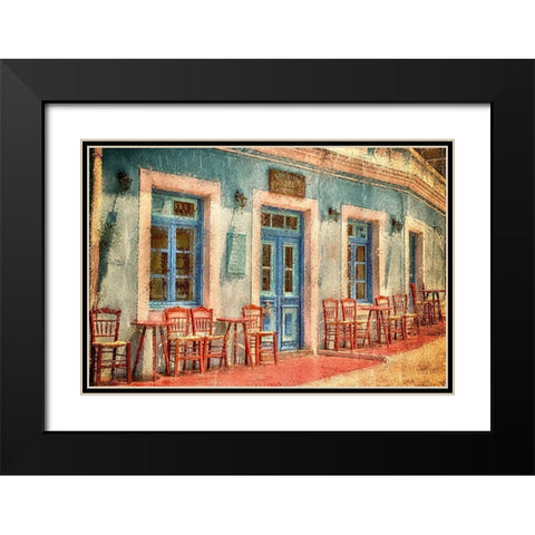 Corner Cafe Black Modern Wood Framed Art Print with Double Matting by Kimberly, Allen