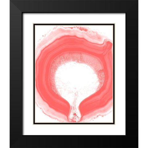 Agate Coral 1 Black Modern Wood Framed Art Print with Double Matting by Kimberly, Allen