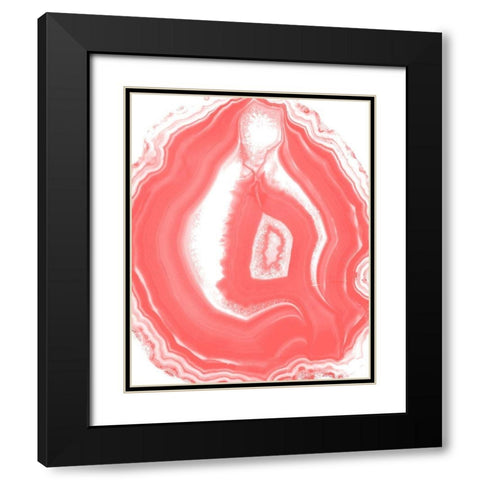 Agate Coral 3 Black Modern Wood Framed Art Print with Double Matting by Kimberly, Allen
