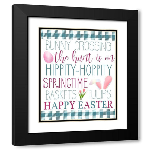 Bunny Crossing Black Modern Wood Framed Art Print with Double Matting by Kimberly, Allen
