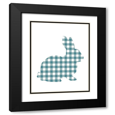 Bunny Gingham 1 Black Modern Wood Framed Art Print with Double Matting by Kimberly, Allen