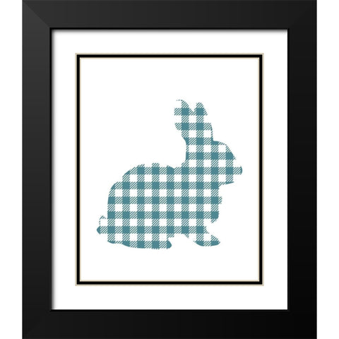 Bunny Gingham 1 Black Modern Wood Framed Art Print with Double Matting by Kimberly, Allen
