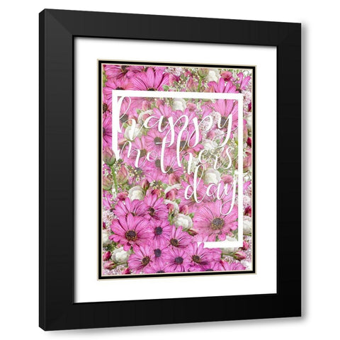 Happy Mothers Day Black Modern Wood Framed Art Print with Double Matting by Kimberly, Allen