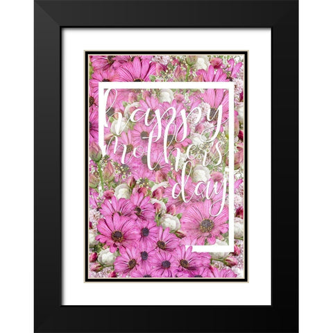 Happy Mothers Day Black Modern Wood Framed Art Print with Double Matting by Kimberly, Allen
