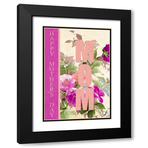 Happy Mothers Day Mom Black Modern Wood Framed Art Print with Double Matting by Kimberly, Allen