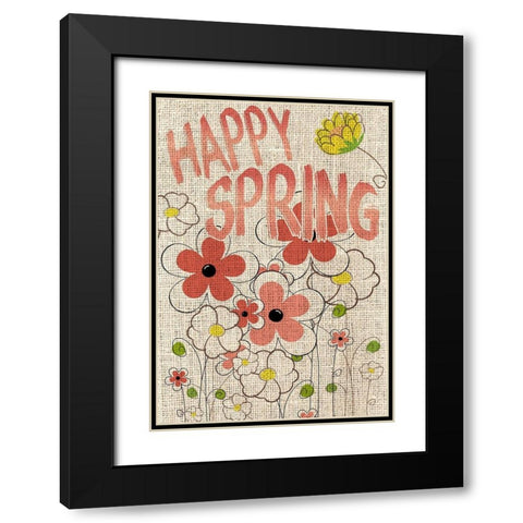 Happy Spring Black Modern Wood Framed Art Print with Double Matting by Kimberly, Allen