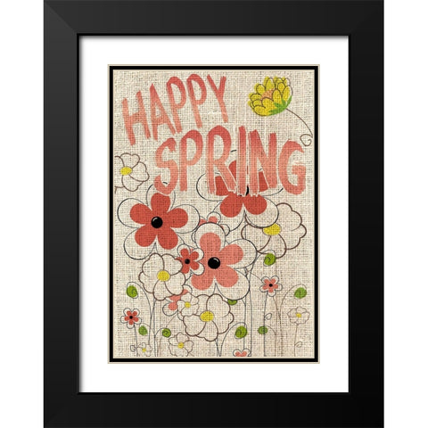 Happy Spring Black Modern Wood Framed Art Print with Double Matting by Kimberly, Allen