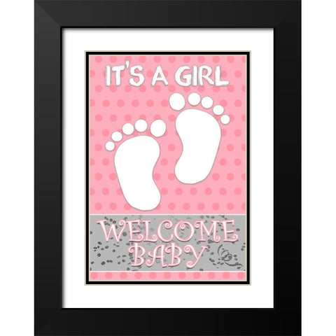 Baby Feet Girl Black Modern Wood Framed Art Print with Double Matting by Kimberly, Allen