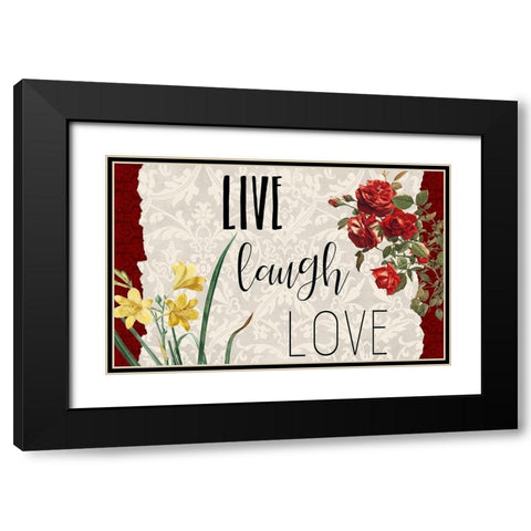 Live Laugh Love 1 Black Modern Wood Framed Art Print with Double Matting by Kimberly, Allen