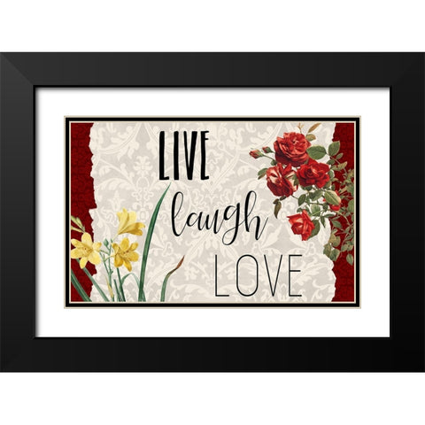 Live Laugh Love 1 Black Modern Wood Framed Art Print with Double Matting by Kimberly, Allen