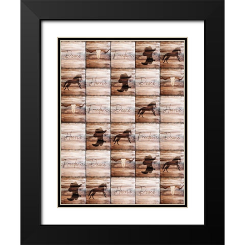 Western Welcome Black Modern Wood Framed Art Print with Double Matting by Kimberly, Allen