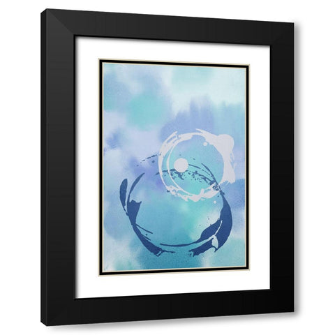 Sea Blues Black Modern Wood Framed Art Print with Double Matting by Kimberly, Allen