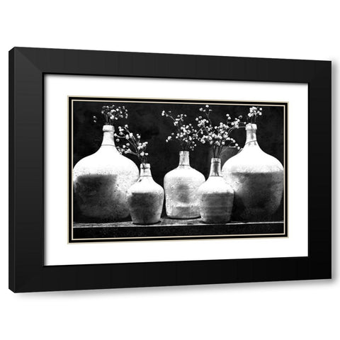 Monochrome Vases Black Modern Wood Framed Art Print with Double Matting by Kimberly, Allen