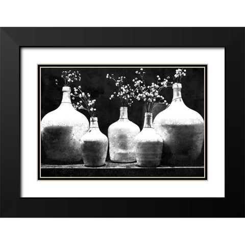 Monochrome Vases Black Modern Wood Framed Art Print with Double Matting by Kimberly, Allen