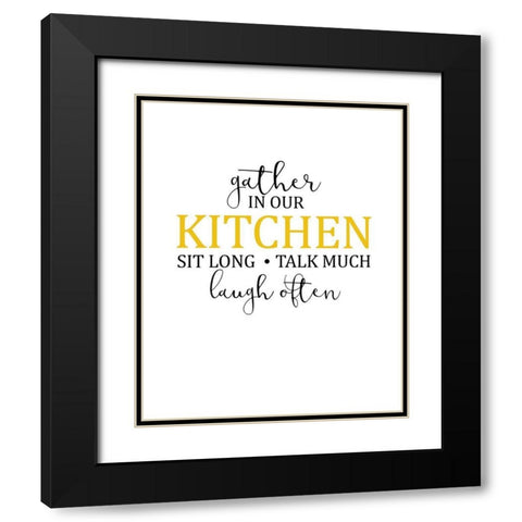 Gather in Our Kitchen Black Modern Wood Framed Art Print with Double Matting by Kimberly, Allen