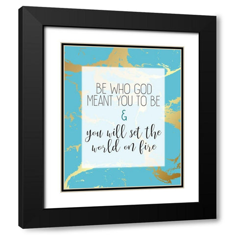 Set The World Black Modern Wood Framed Art Print with Double Matting by Kimberly, Allen