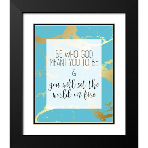 Set The World Black Modern Wood Framed Art Print with Double Matting by Kimberly, Allen