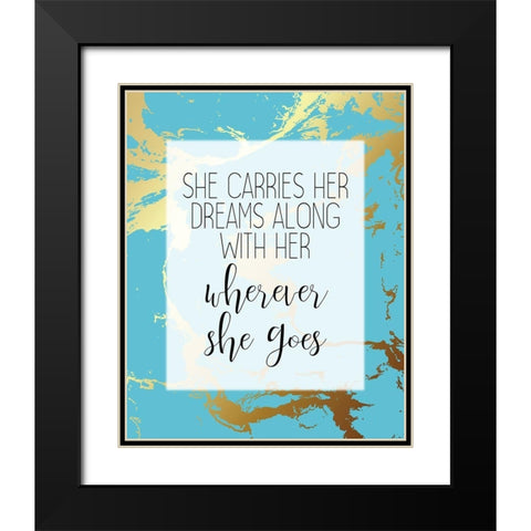 Wherever She Goes Black Modern Wood Framed Art Print with Double Matting by Kimberly, Allen