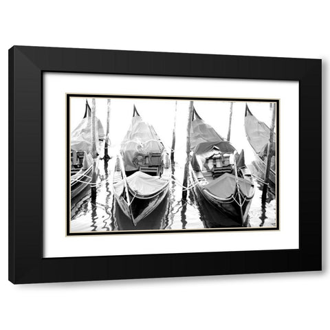 Venice Canal Black Modern Wood Framed Art Print with Double Matting by Kimberly, Allen