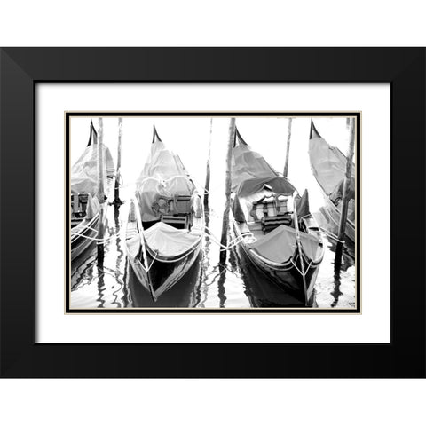 Venice Canal Black Modern Wood Framed Art Print with Double Matting by Kimberly, Allen